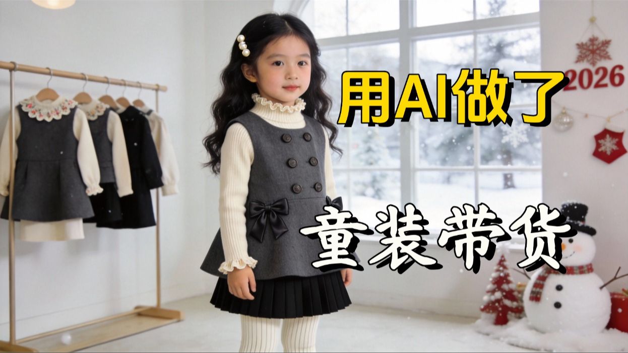 AI 童装精准换衣的视频封面